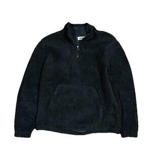 Taylor Stitch The Nomad Fleece Pullover in Charcoal Heather Sherpa Sz 42 / Large